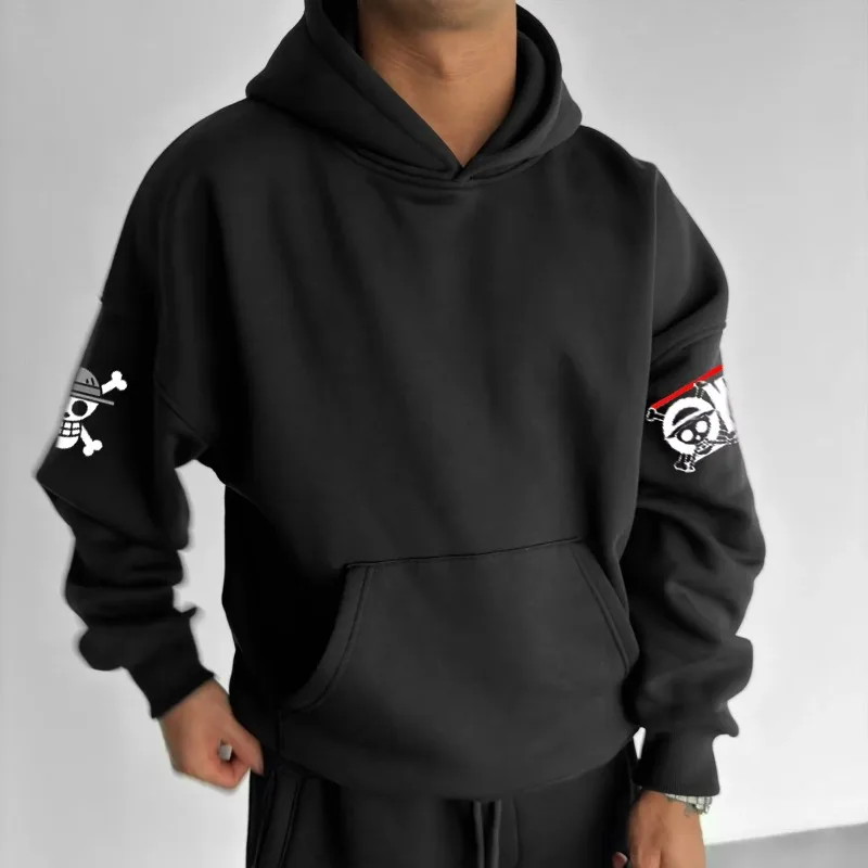 Uma peça tendência oversized anime os mais recentes meninos moletom com capuz puro algodão casual versátil outono e inverno moletom com capuz masculino e feminino