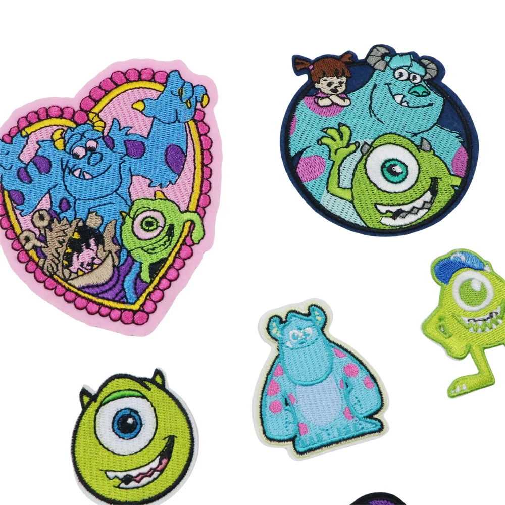 Cartoon Monster Sticker  Animal Patches for Clothes Girls Boys Favorite Embroidery Appliques Child Clothing Accessories