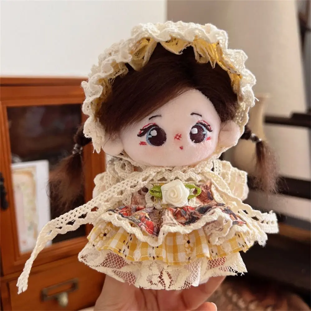 Lovely Maid Costume 10cm Dress Retro Multicolor Cartoon Skirt Camellia Miniature Cotton Halter Dress Stuffed