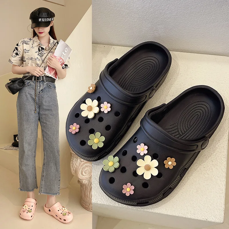 Hot Sales Shoes Charms Ready To Put on Multicolored Daisy Sunflower Combination Suit Shoe Buckle Girlish Shoes Accessories