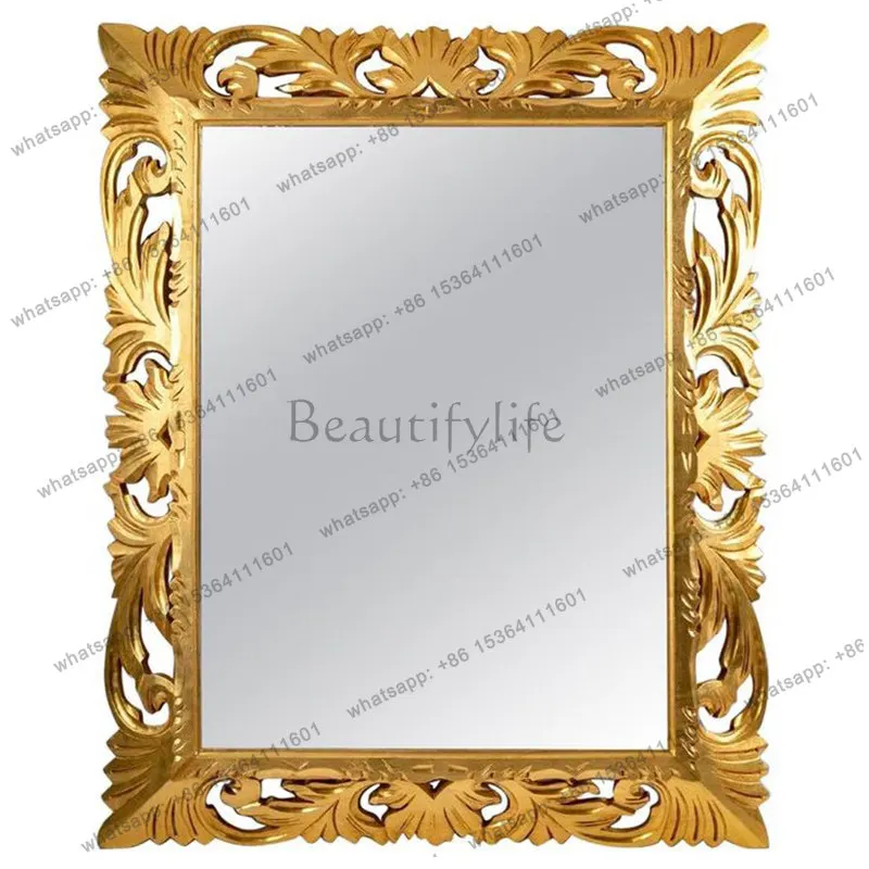 

Vintage carved fireplace decorative mirror French home bedroom dresser makeup mirror