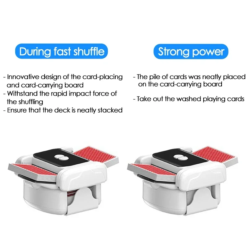 Automatic Card Shuffler Rechargeable Playing Cards Shuffling Machine Low Noise Poker Device for Board Games Type-C 1200mAh view 3