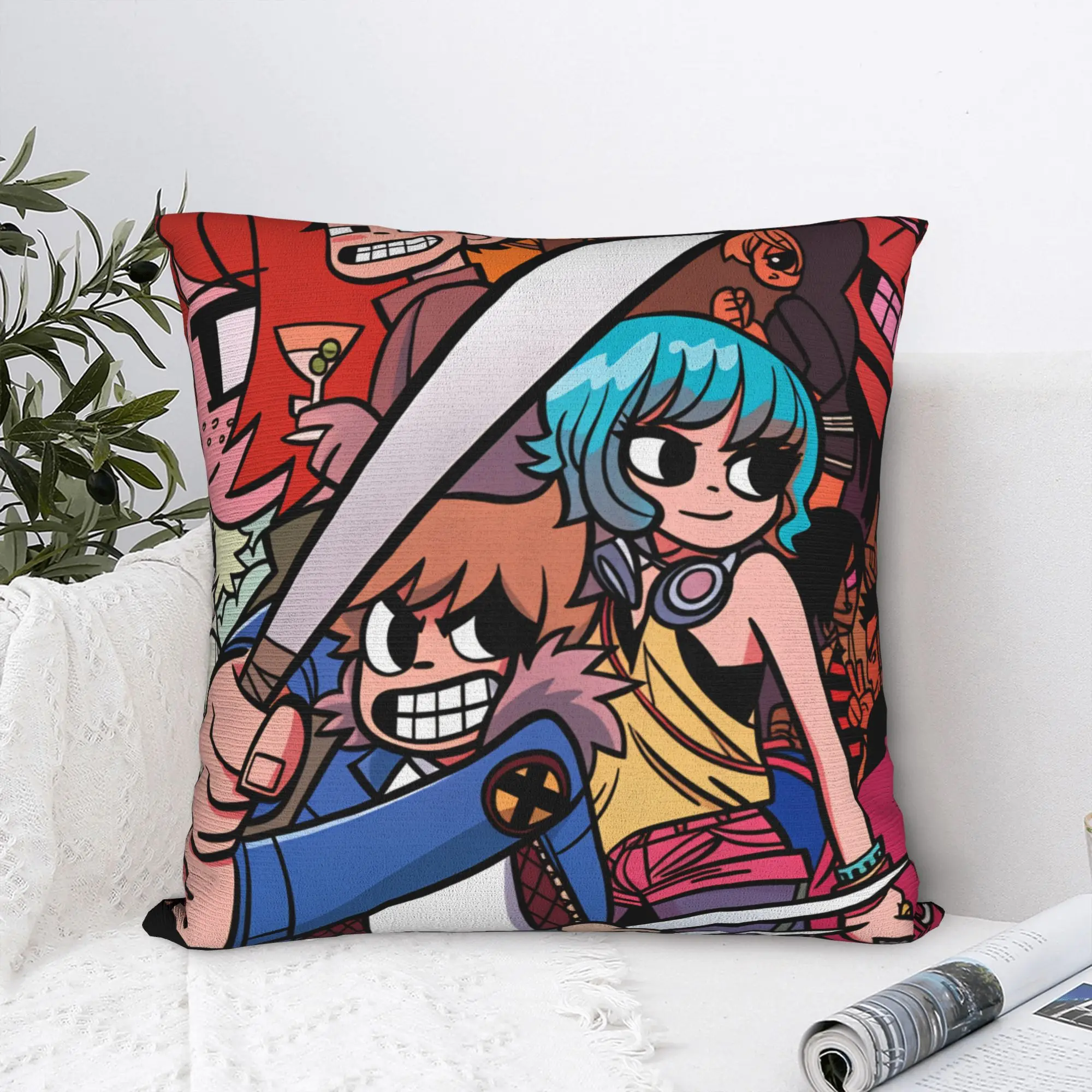 Scott Pilgrim Vs The World Anime Pillow Case  Square Pillow Cover For Living Room Chair Morden Cushion Cover