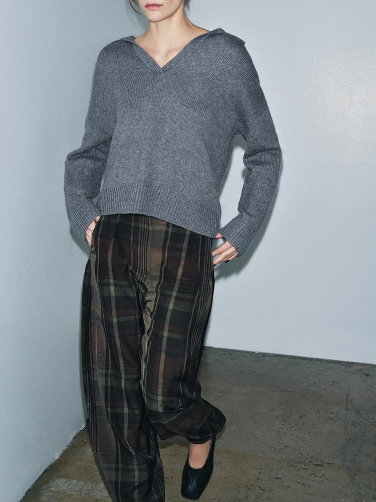 Faionable décontracté tricoté irt Sle femmes nouvel hiver 2025 Premium Quali Long Sve v-ne coupe ample couleur