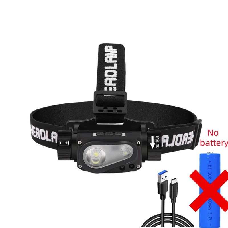 JIASHUAIXIN XHP50+XPE koplamp Type-C Opladen Vaste focusmodel met magneet en batterijniveau-indicator Inductieve koplamp