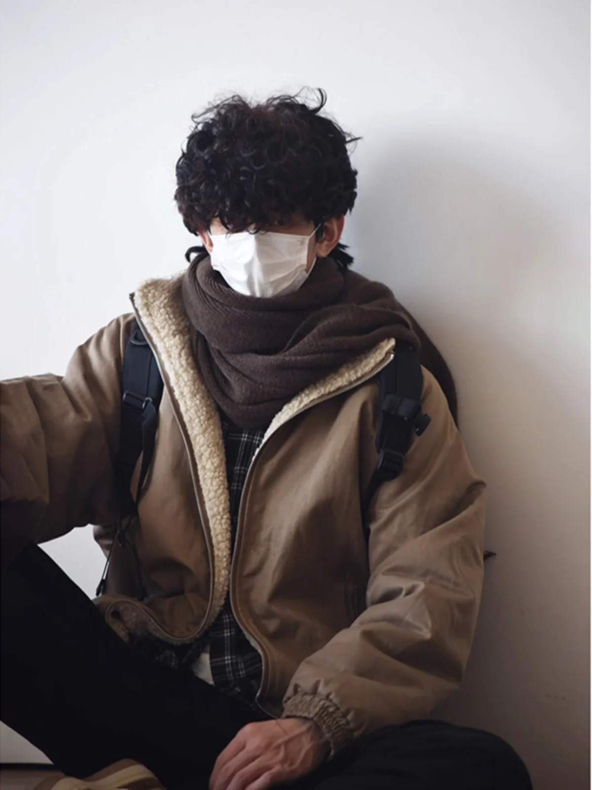 

Мужская осенне-зимняя теплая куртка из овечьей шерсти и хлопка с воротником-стойкой, в стиле рабочей одежды