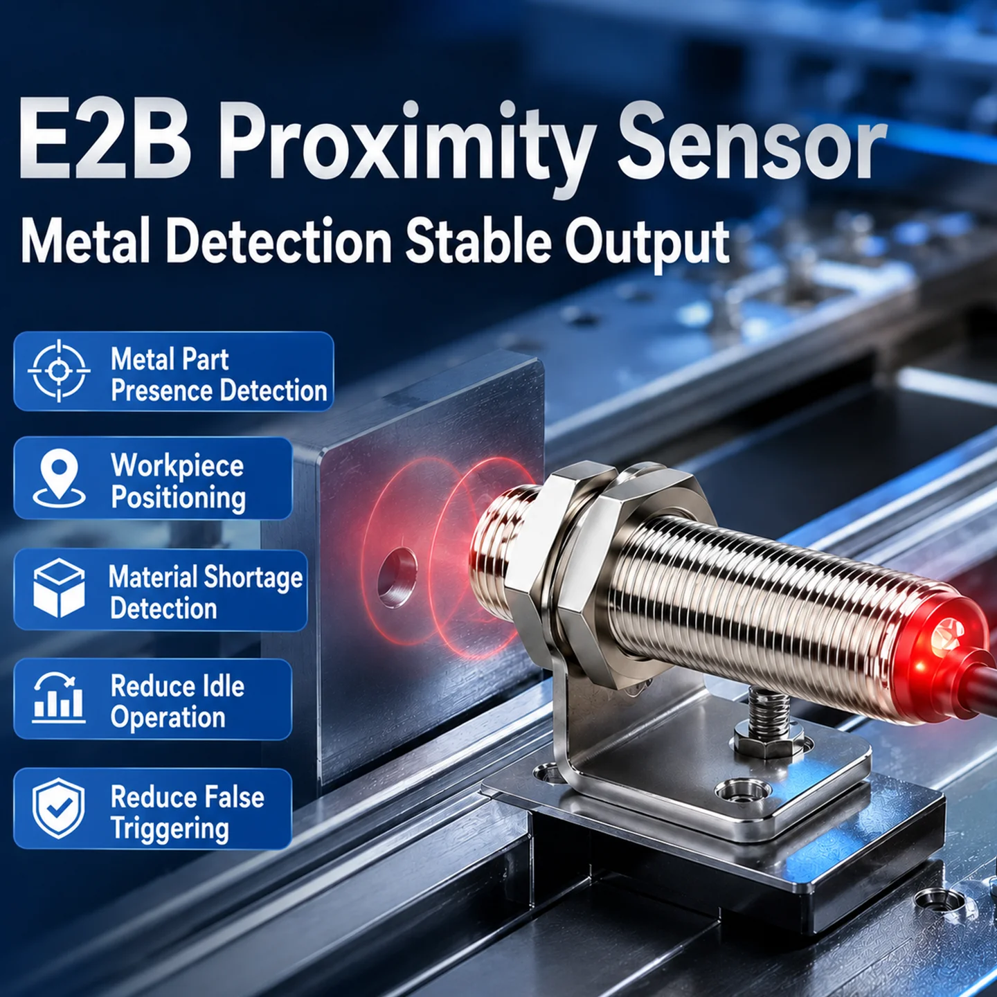ZHICAN E2B M8 Long Range Inductive Proximity Sensor 6mm NPN PNP NO NC 3 Wire DC24V Industrial Metal Detection