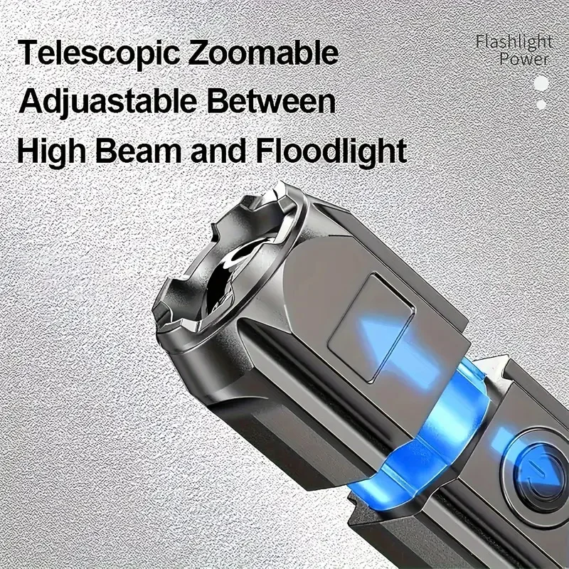 LED Flashlight USB Rechargeable Waterproof Zoom Tactical Lights For Outdoor Fishing Hunting Camping Emergency Lighting