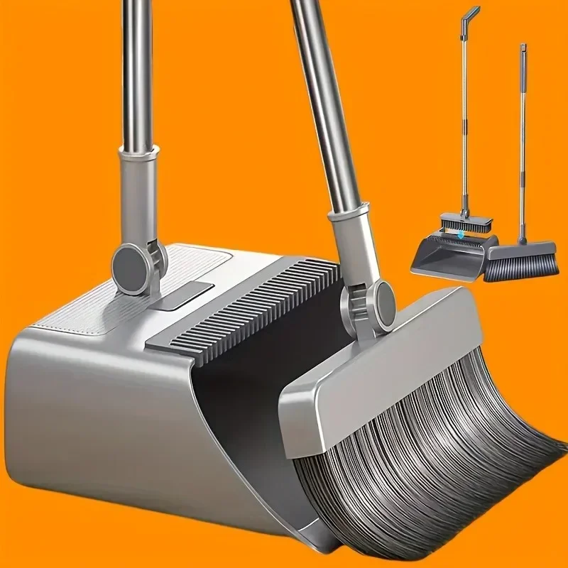 Thickened Vertical Broom Dustpan Floor Brush Set Indoor Non-Stick Hair Broom Long Handle Broom Dustpan Combination Set