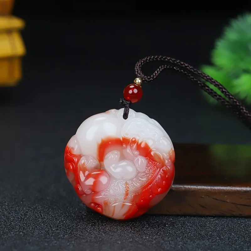 

Натуральный новый круглый кулон с узором Пи Сю для мужчин и женщин на веревочной цепочке