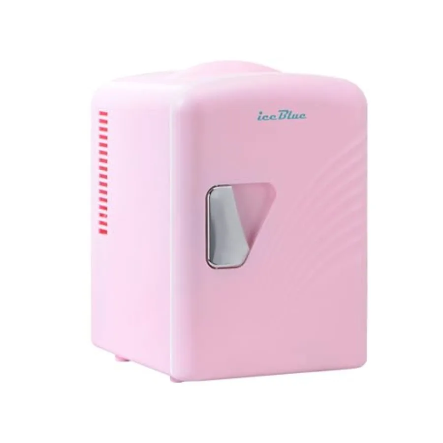 

Mini Fridge, Retro 4 L/6 Cans Mini Skincare Fridge, AC Plug and 12V Car Charger Mini Makeup Fridge, Compact and Portable 4A Coo