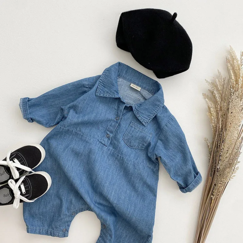 2026 New Baby Clothes Newborn Denim Jumpsuit Infant Clothing Romper Infant Toddler One-Piece Outfit