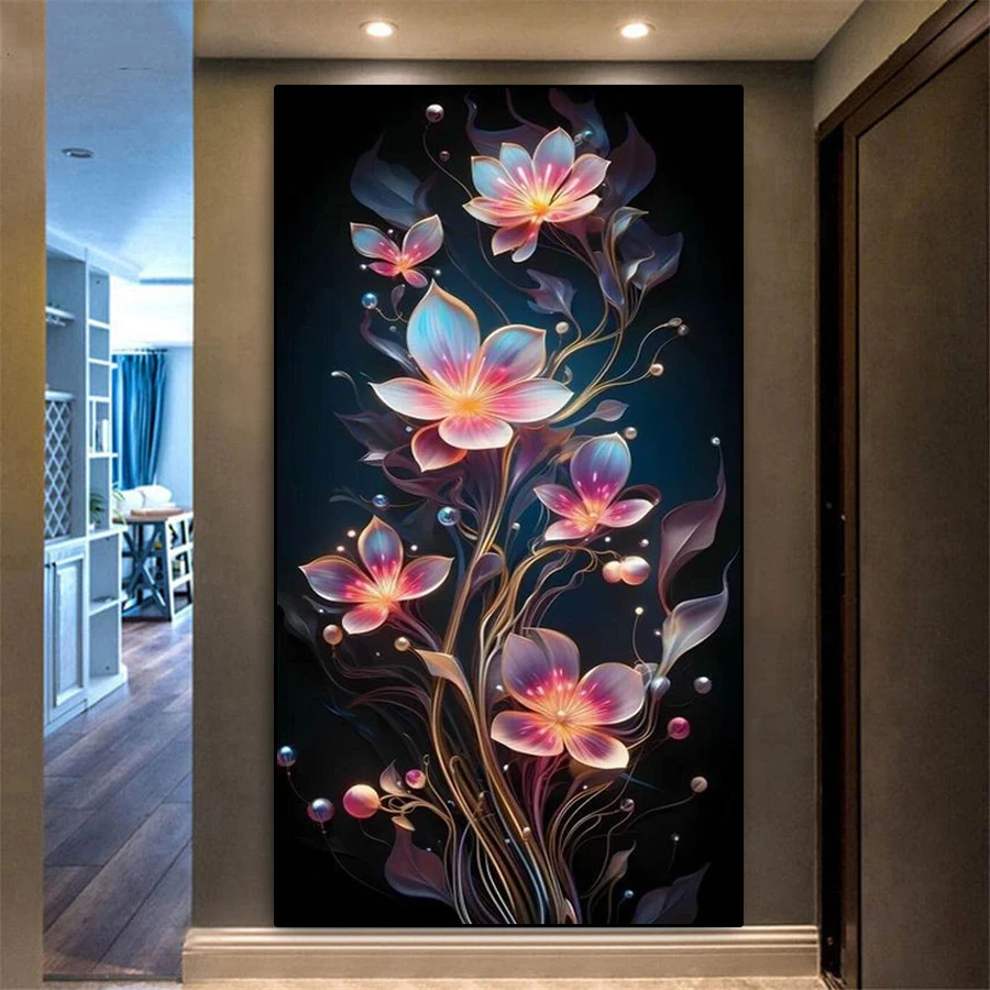 Colorful Fresh Flower Big Size Diamond Painting Complete Kits New Diy Full Mosaic Embroidery Floral Lily Picture Wall Decor