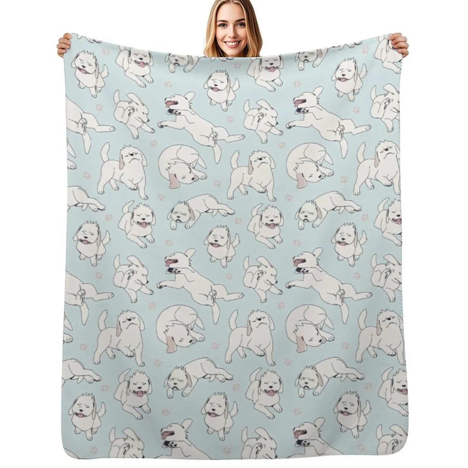 

White Dog (Akamaru) Throw Blanket manga Beautifuls Summer Beddings Picnic Blankets