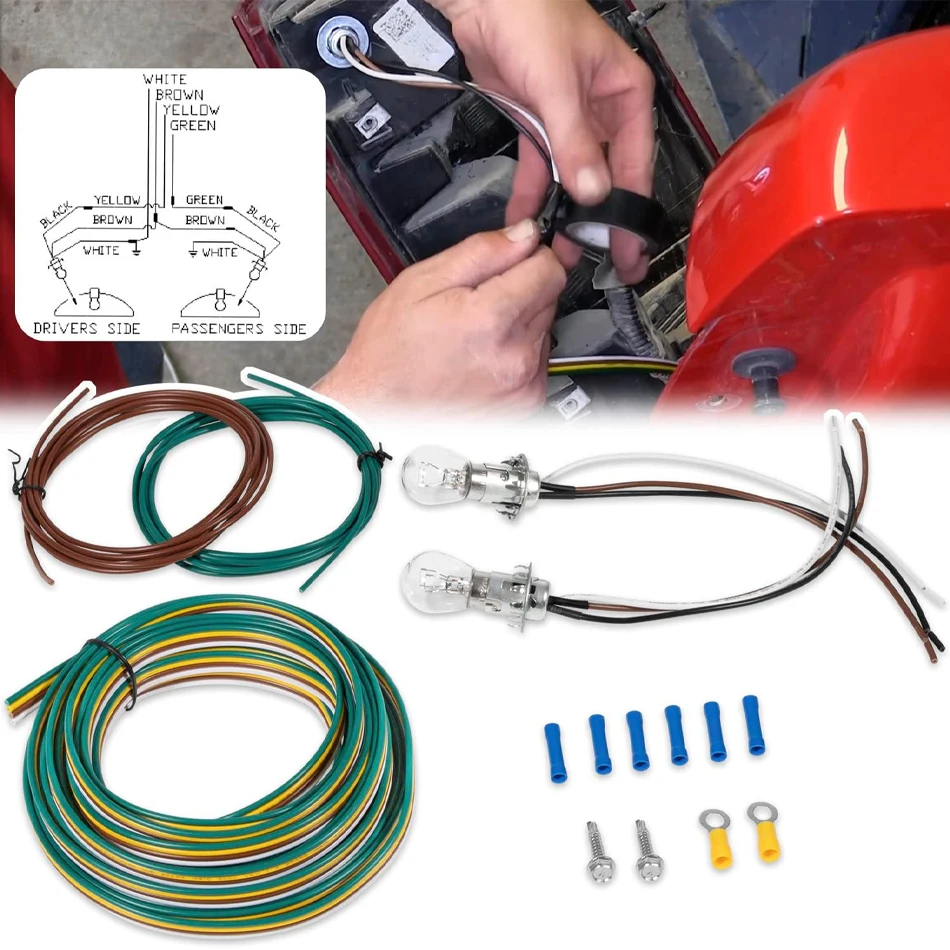 

TML BX8869 Towing Bulb and Socket Tail Light Wiring Kit Fits for Most Vehicles With Clearance In Taillight Housing