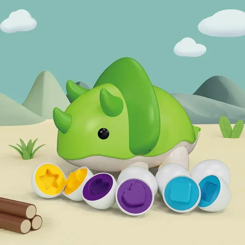 Boîte de rangement d'œufs de dinosaure, forme assortie, reconnaissance intelligente de la forme des œufs torsadés, jeux d'éducation précoce pour bébés, cadeau pour enfants