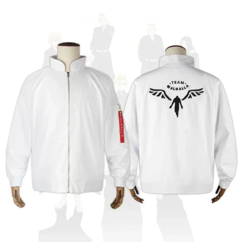 Tokyo Revengers Hanemiya Kazutora Anime Cosplay Costume Walhalla Coat Adult Unisex White Jacket Zipper Hoodies Cosplay Costumes