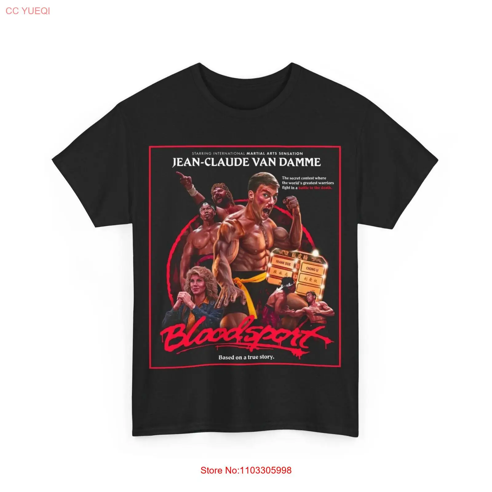 Bloodsport Jean Claude Van Damme Movie T Shirt Unisex Heavy Cotton Tee