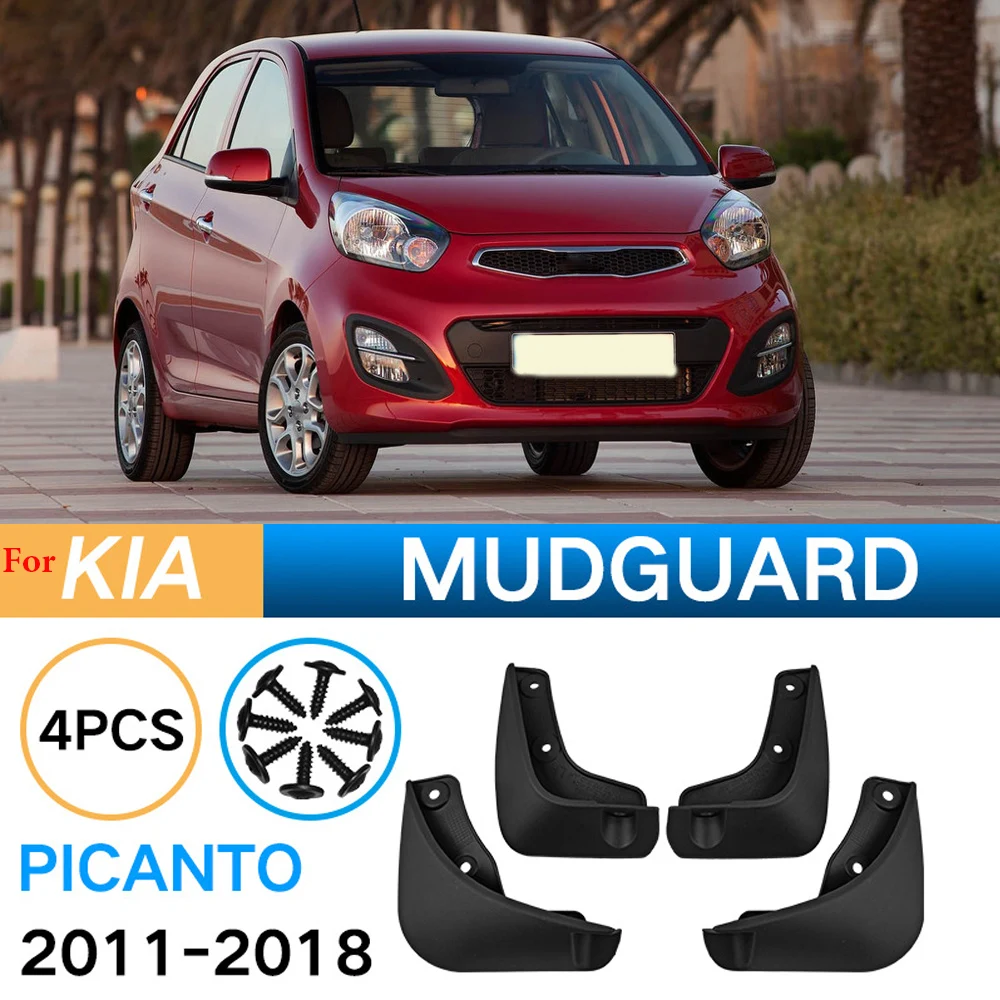 

For Kia Picanto 2011-2018 Car Mudflaps Splash Guards Mud Flaps Fender Flares Mudguards Car Styling Accessories 4PCS