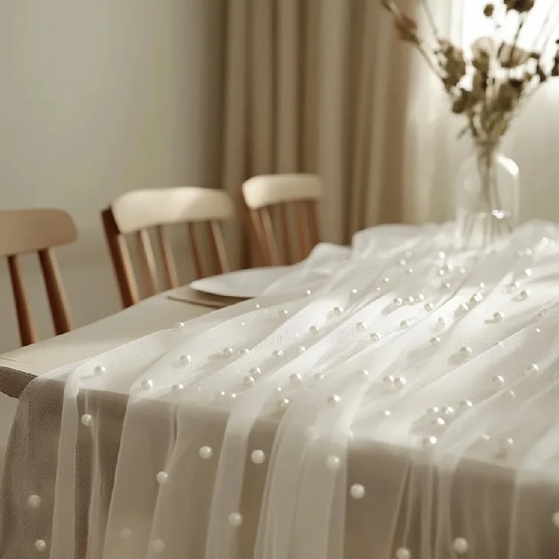 Caminero de Mesa de Gasa Perla - Christmas Table Runner reseña y precio