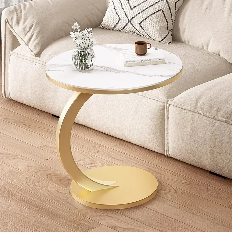 

Устойчивый журнальный столик, мраморный приставной столик, приставной столик к дивану, маленький круглый столик для балкона, прикроватный столик, креативный угловой столик, маленький столик