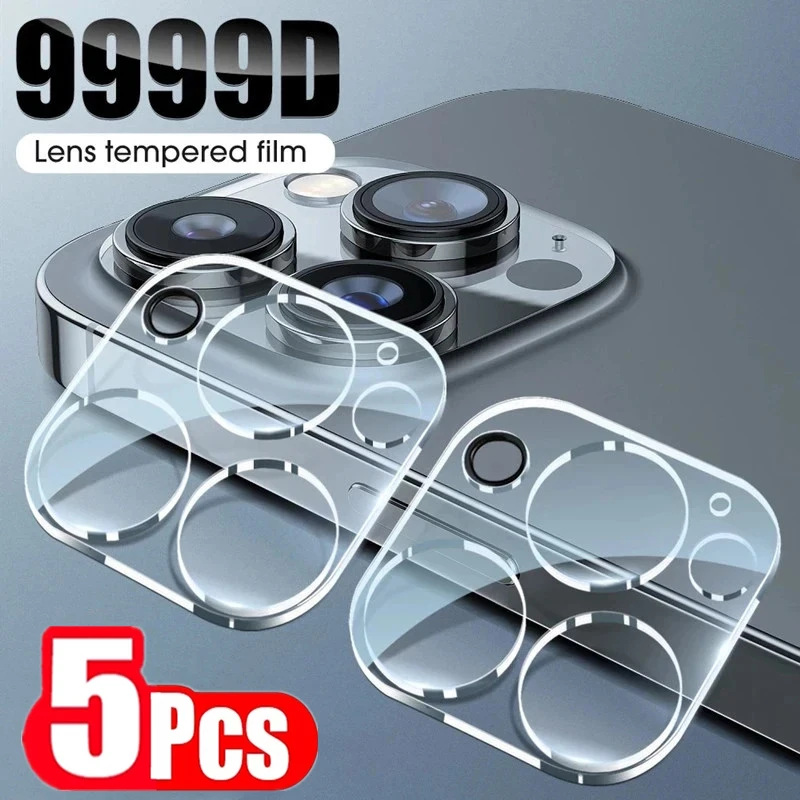 5PCS Full Cover Camera Lens Protector Glass for IPhone 11 12 13 14 15 Pro Max 13 Mini for IPhone XS XR X 14 Plus Tempered Glass