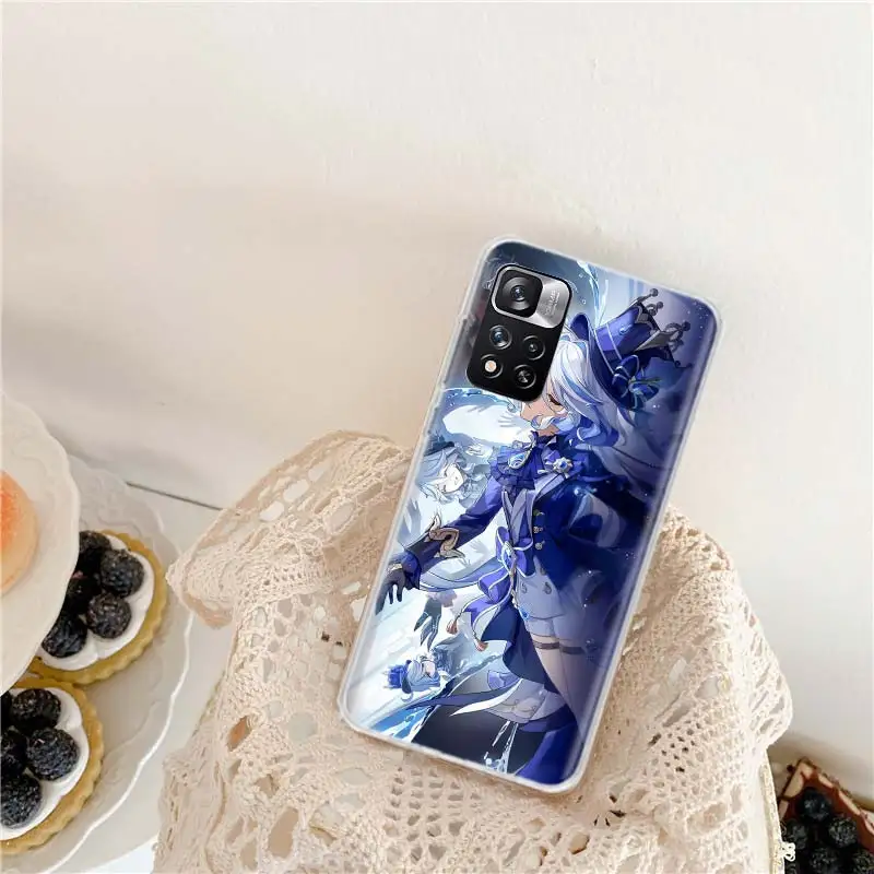 Cute Furina Genshin Impact Phone Case For Xiaomi Poco X3 GT X4 NFC M4 M5 M5S X6 X5 Pro 5G M3 Mi F6 F5 F4 F3 F2 F1 Capa Coqu