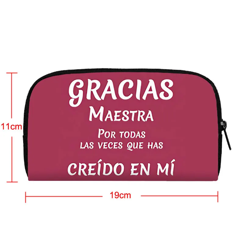 Gracias Maestra / Merci Maitresse Coin Purse Obrigado Professor Dinheiro Sacos ID Cartão de Crédito Organizador Mulheres Coin Bag Carteiras Longas