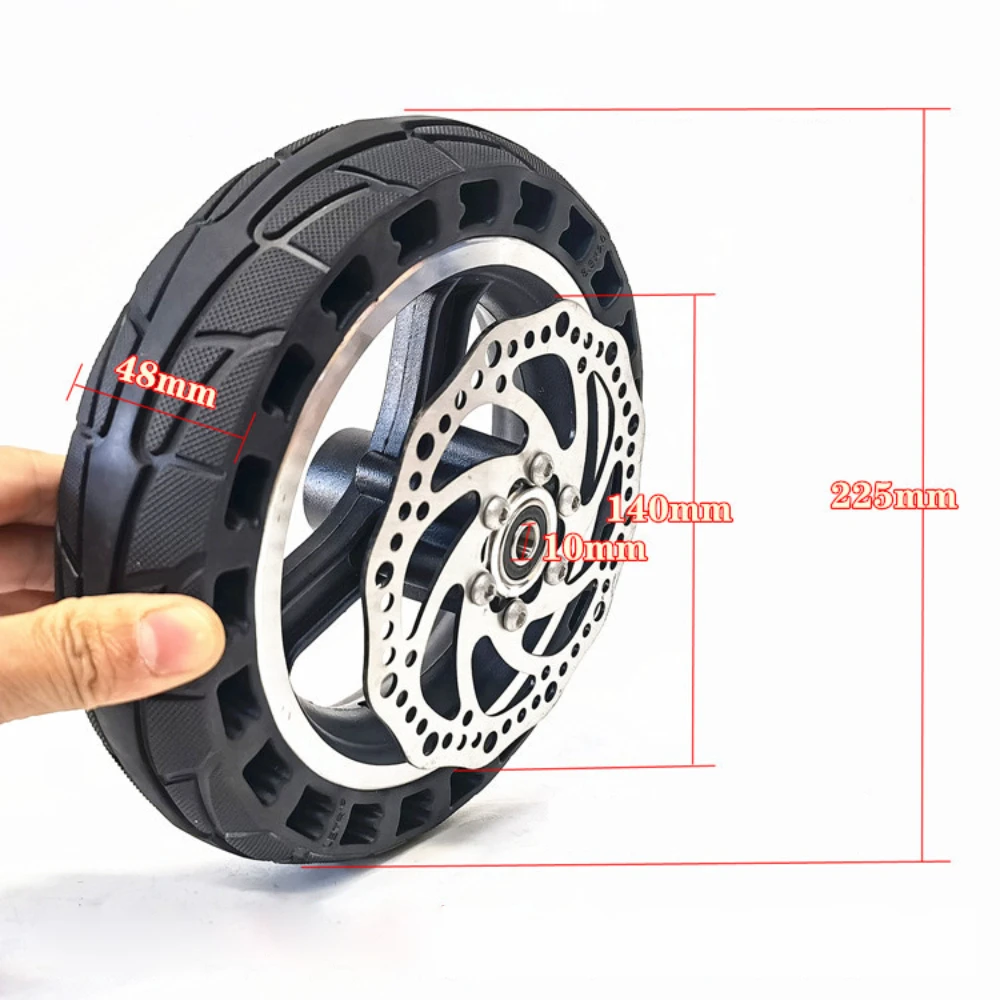 8.5 Inch Disc Brake Solid Wheel 8.5x2 Disc Brake Plate 140mm Assembly Honeycomb Solid Tire for Electric Scooter