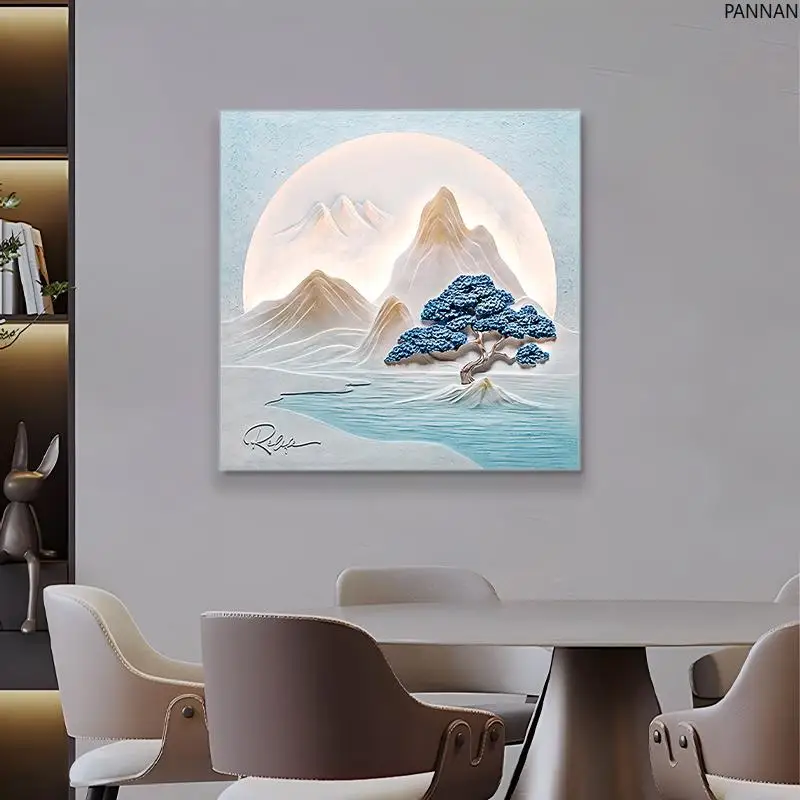 New Chinese landscape painting dining room decorative painting living room sofa background wall hanging painting advanced sense