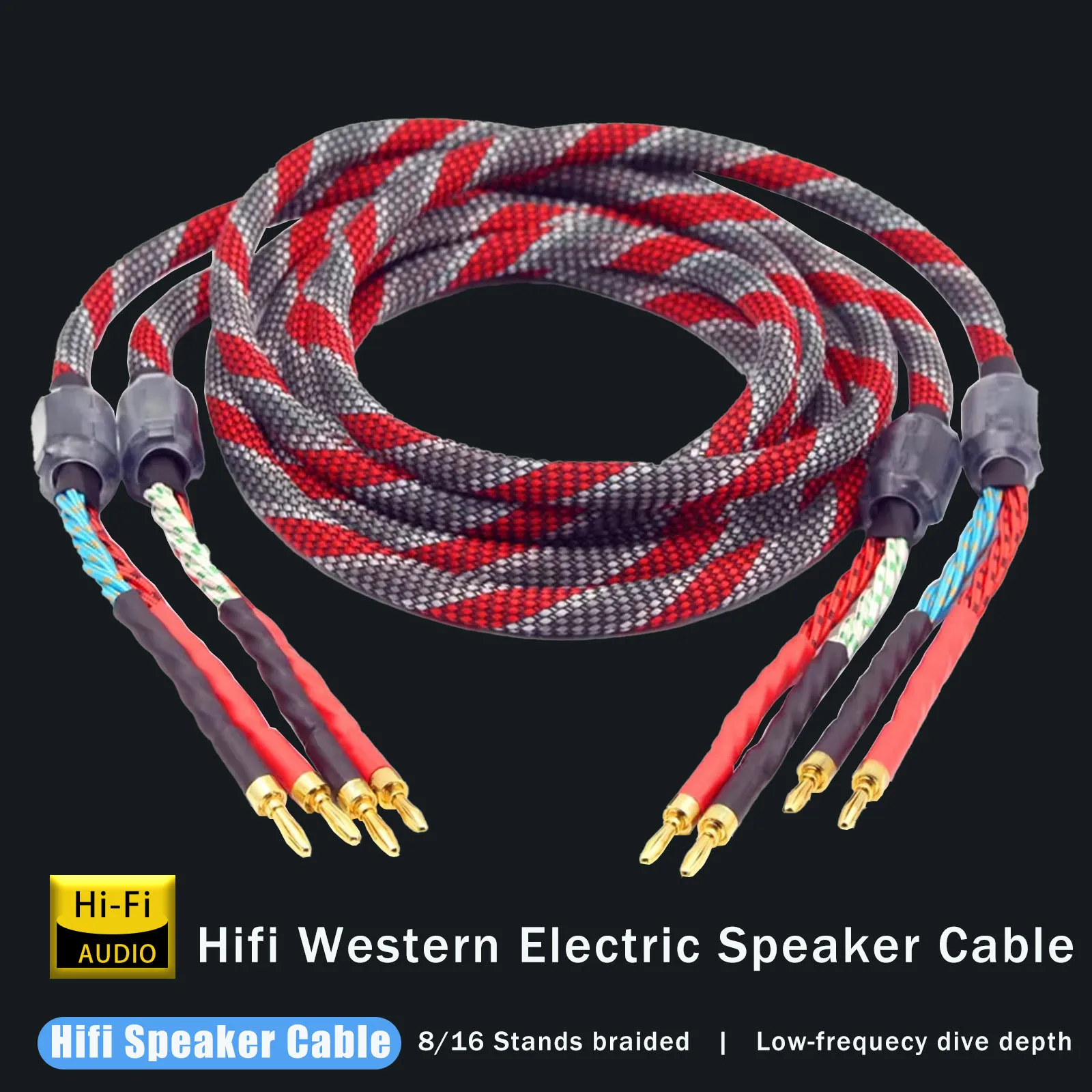

Speaker Cable HiFi OFC Banana speaker cable high quality with gold plated Banana connector for Audio CD Amplifier