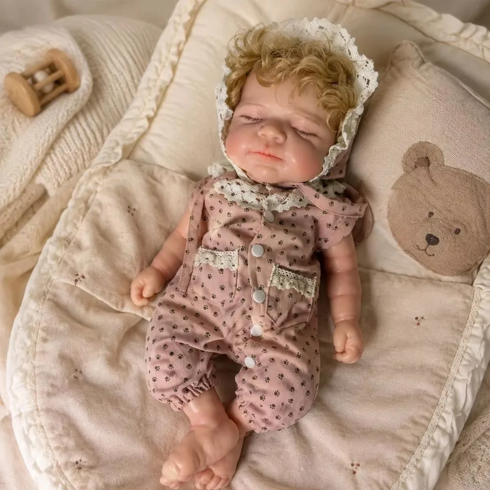 20Inch Full Body Solid Silicone Reborn Baby Doll Girl Hand‑Rooted Hair Handcrafted Lifelike Newborn Collectible Art Display Gift