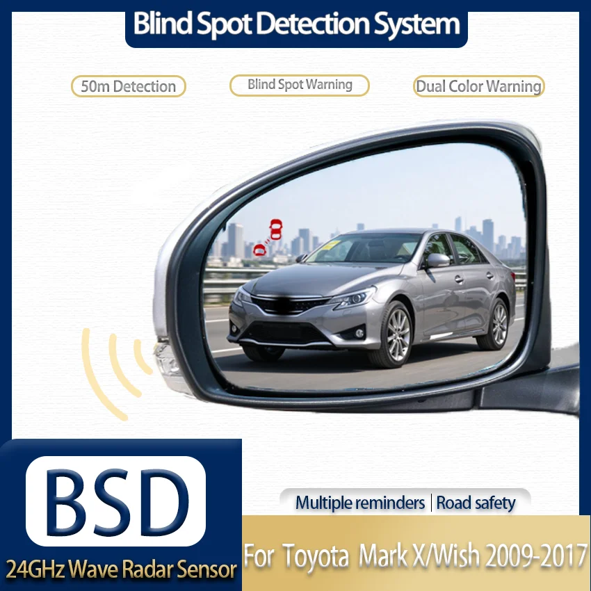 Car 24GHz BSD Millimeter Radar Blind Spot Monitor Lane Change Assist for Toyota Mark X/Wish 2009-2017