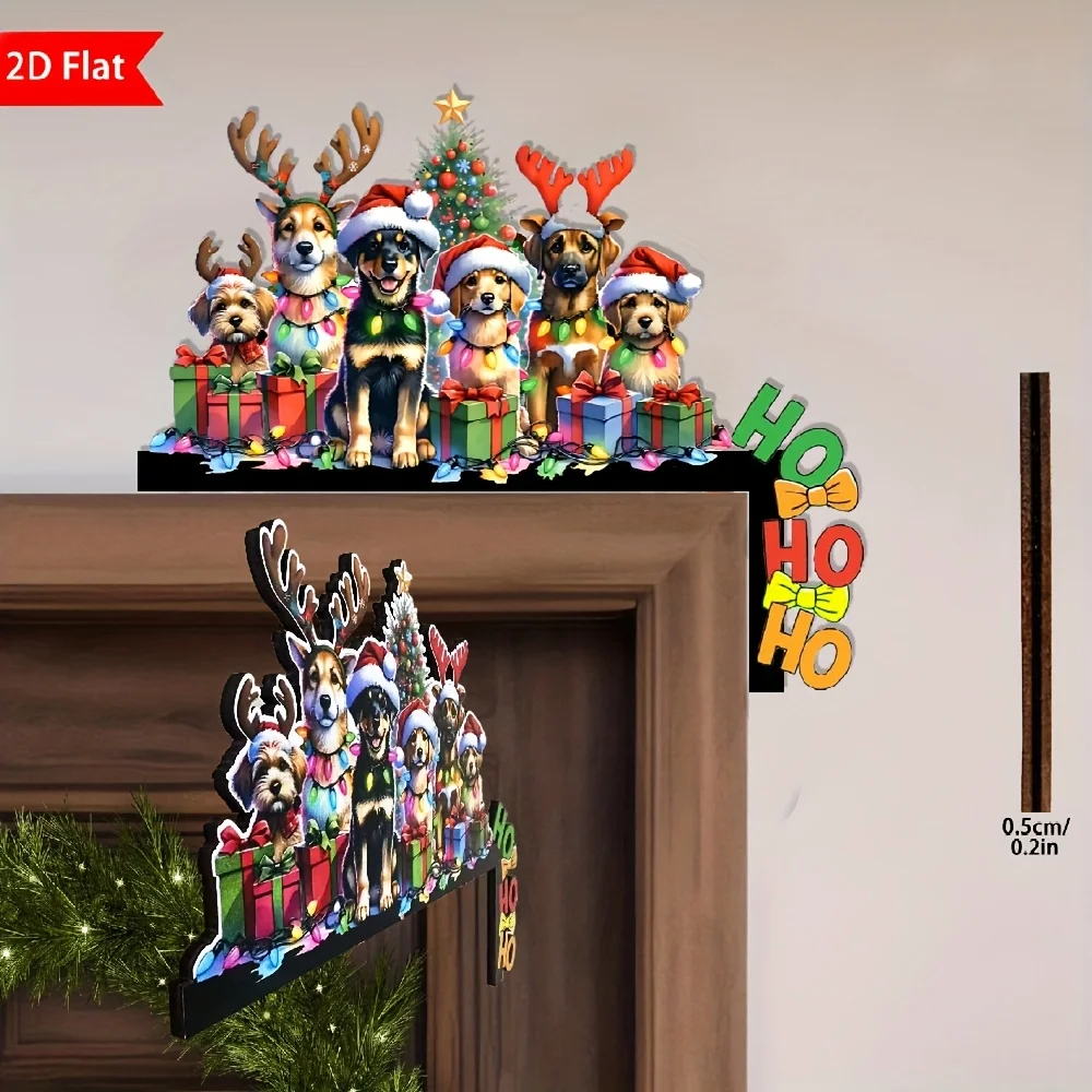 1 Stücke Weihnachten Tür Ecke Dekor Weihnachten Schal Wurst Hund Türrahmen Dekor Weihnachten Party Decora Perfektes Geschenk für Hundeliebhaber