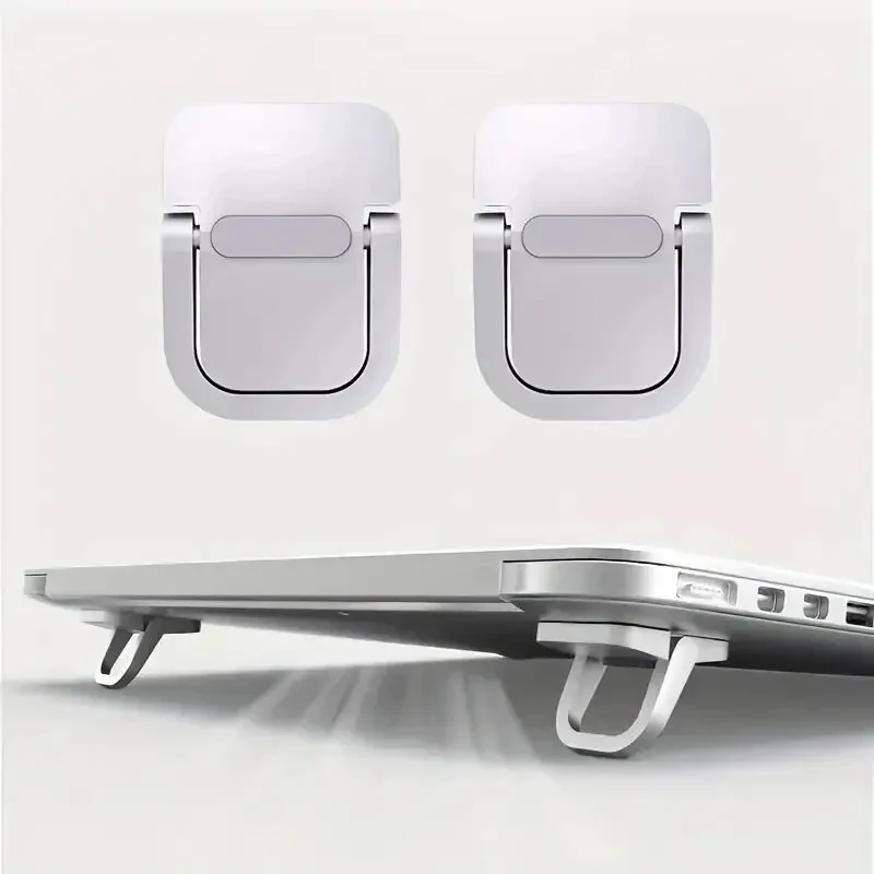 2PCS Portable Self-Adhesive Mini Laptop Stand Invisible Computer Keyboard Stand for Desk, Laptop Feet Compatible with MacBook