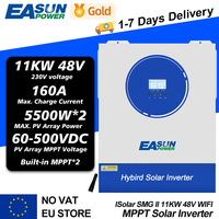 EASUN 6.2KW 11KW Solar Inverter AC 220V DC 48VDC Dual MPPT 160A 500VDC PV Input Pure Sine Wave Hybrid Inverter with WiFI