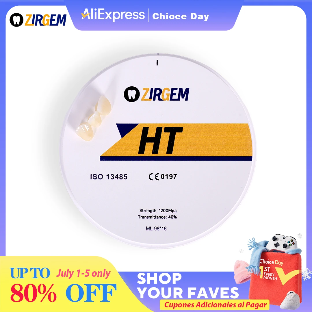 ZIRGEM 16 мм HT белый высокопрозрачный циркониевый блок диск