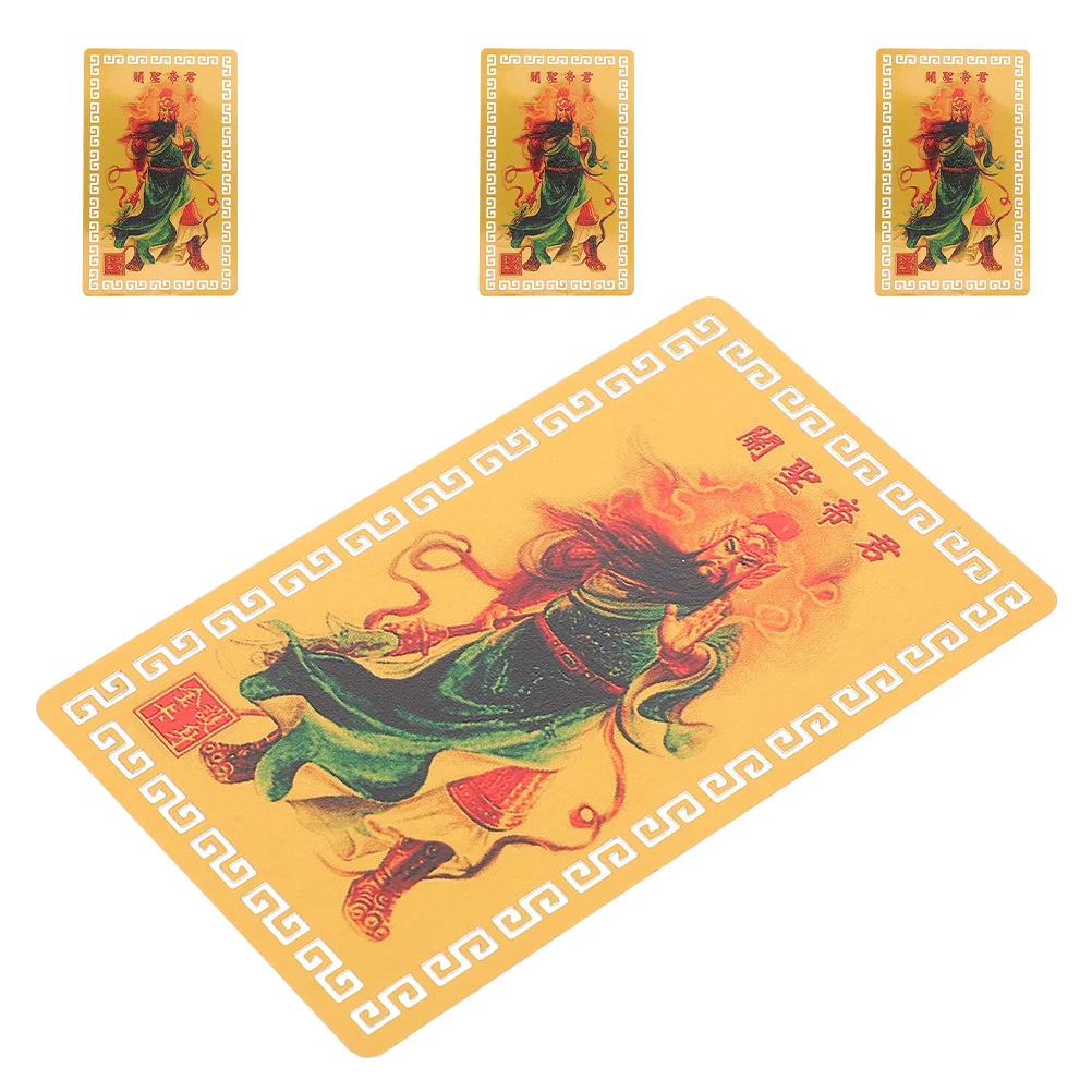 

4Pcs Metal Tai Sui Cards Aluminum Magnesium Alloy Good Luck Amulets for Home Office Car Protection Traditional Chinese Decor