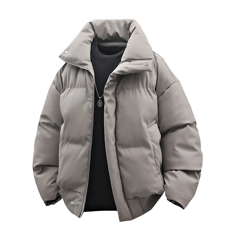 Solid Color All-match Men Parkas Quality Comfortable Warm Male Jacket Coats Turn-down Collar Thicken Male Clothes Fashion Casual