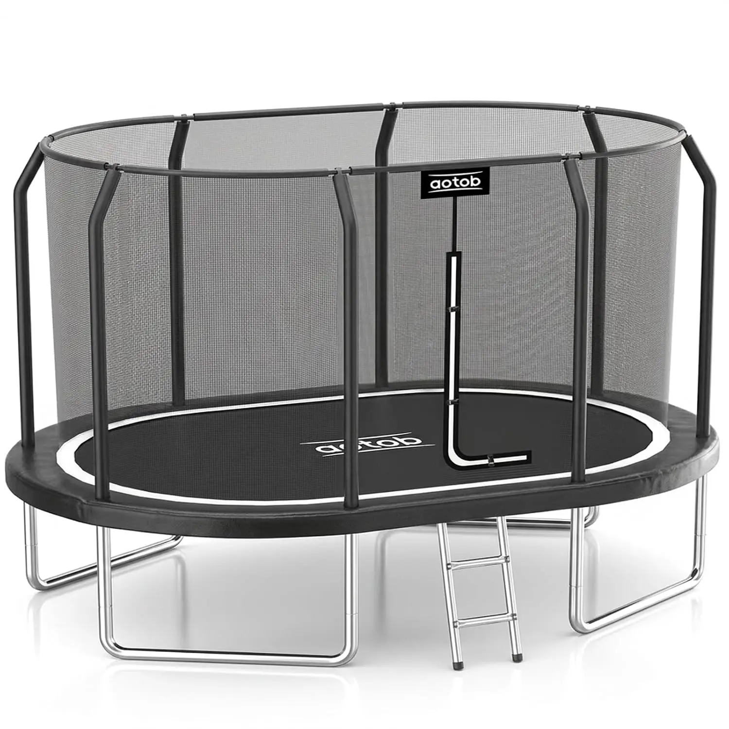 8×12FT Oval Trampoline - Perfect Outdoor Large Trampolines for Kids - Gymnastics Style Trampoline with Enclosure, Customized