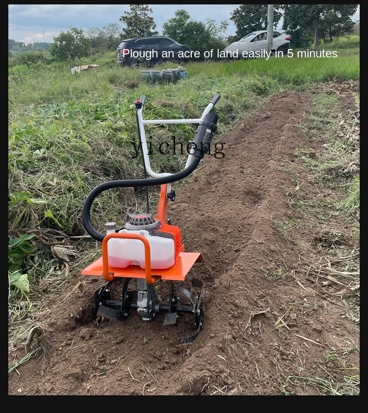 ZC Agricultural Tiller Hillside Open Ditch Paddy Field Plow Harrow Loose Soil Household Four-Wheel Drive Orchard Weeding Machine