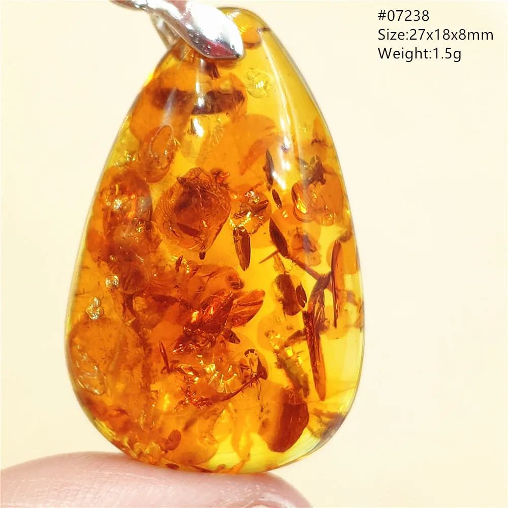 Genuine Natural Yellow Piebald Amber Pendant Necklace Jewelry Water Drop Amber Necklace Beads Healing Stone AAAAAA