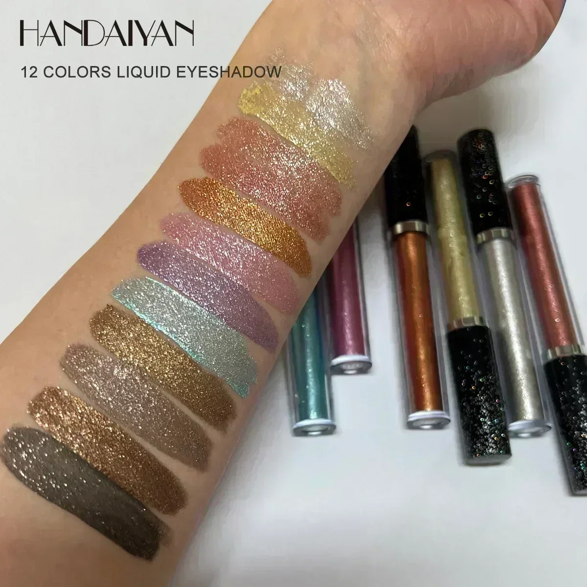 HANDAIYAN 12 colori glitter ombretto luccicante illumina set di ombretti liquidi impermeabili a lunga durata trucco femminile sexy di vendita calda