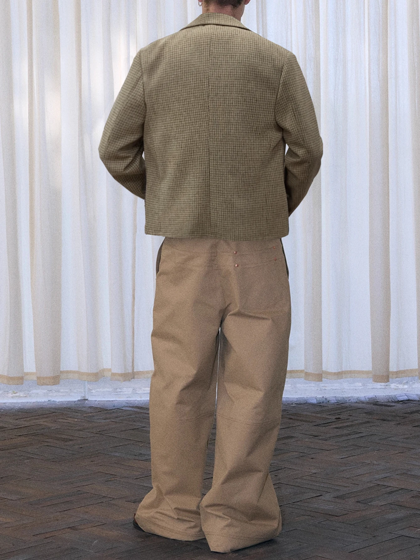 سترة رجالية كاجوال منقوشة للأعمال لربيع وخريف نمط جديد خفيف الوزن للركاب معطف رسمي بأزرار إيطالية بريطانية