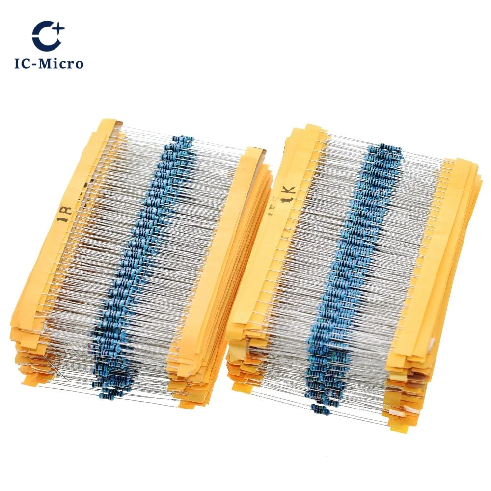 100 stks 1/4 W 1R ~ 22 M 1% Metalen weerstanden 100R 220R 1 K 1.5 K 2.2 K 4.7 K 10 K 22 K 47 K 100 K 100 220 1K5 2K2 4K7 ohm weerstanden