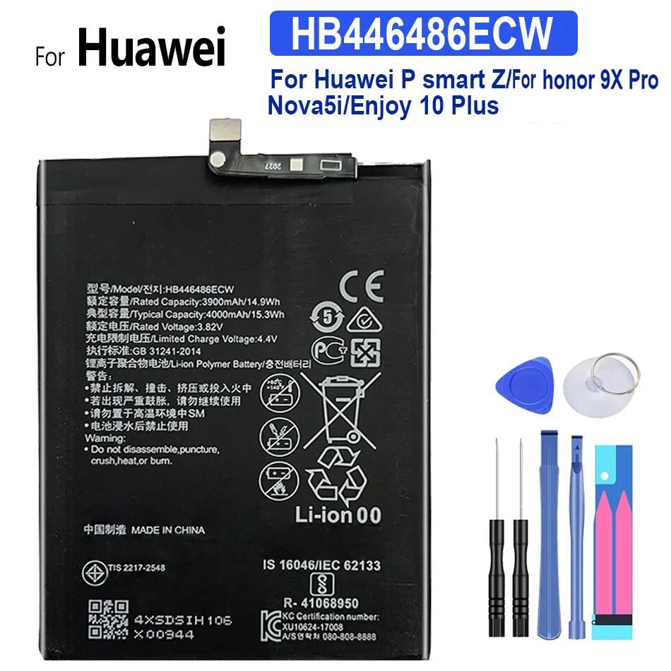 

HB 446486 Сменный аккумулятор ECW для Huawei P Smart Z/для Honor 9X Pro/Nova 5I/Enjoy 10 Plus 4000 мАч