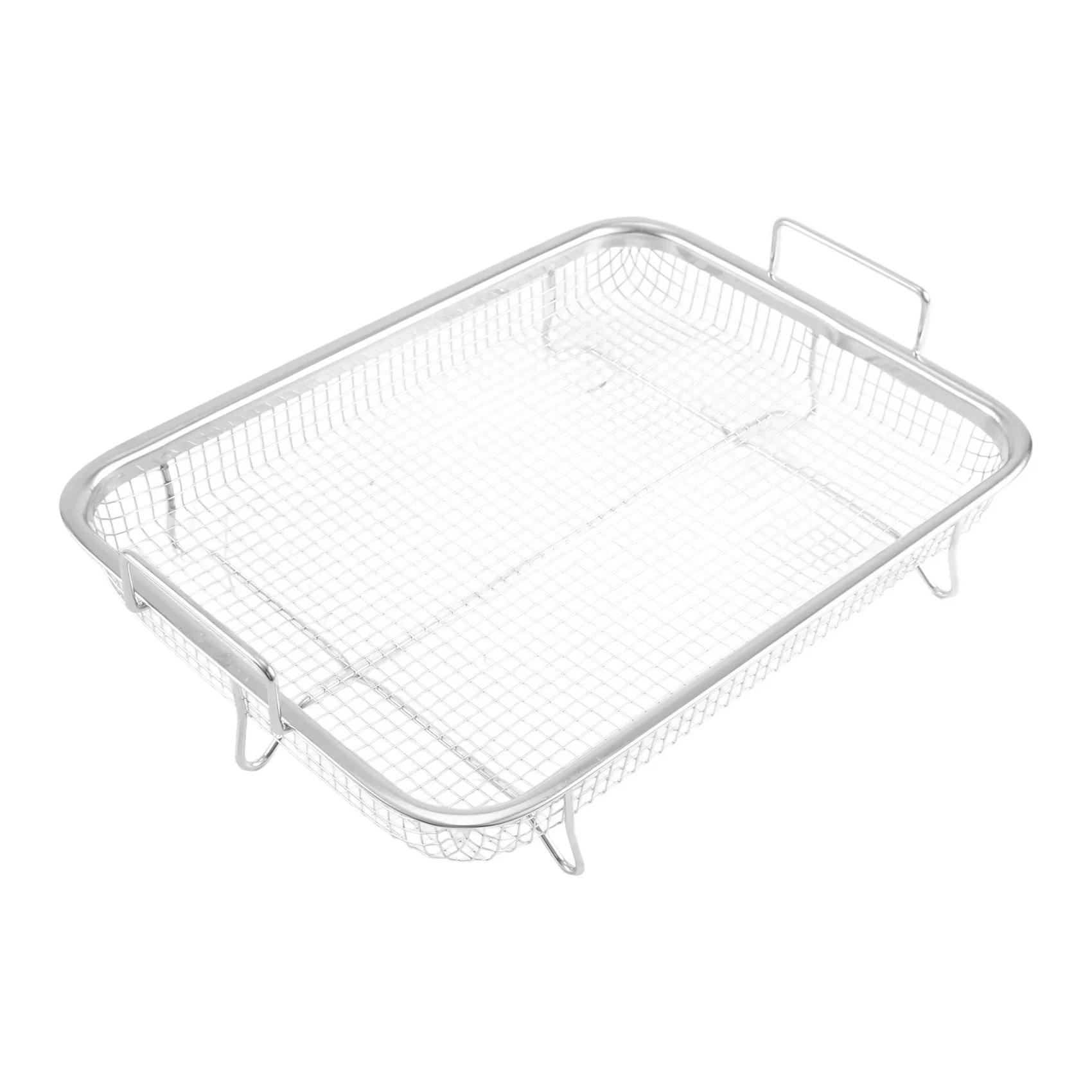 Hete 1 Stuks Lucht Friteuse Mand Voor Oven, Roestvrijstalen Grillmand, Anti-Stick Mesh Mand, Lucht Friteuse Lade Draadrek Mand