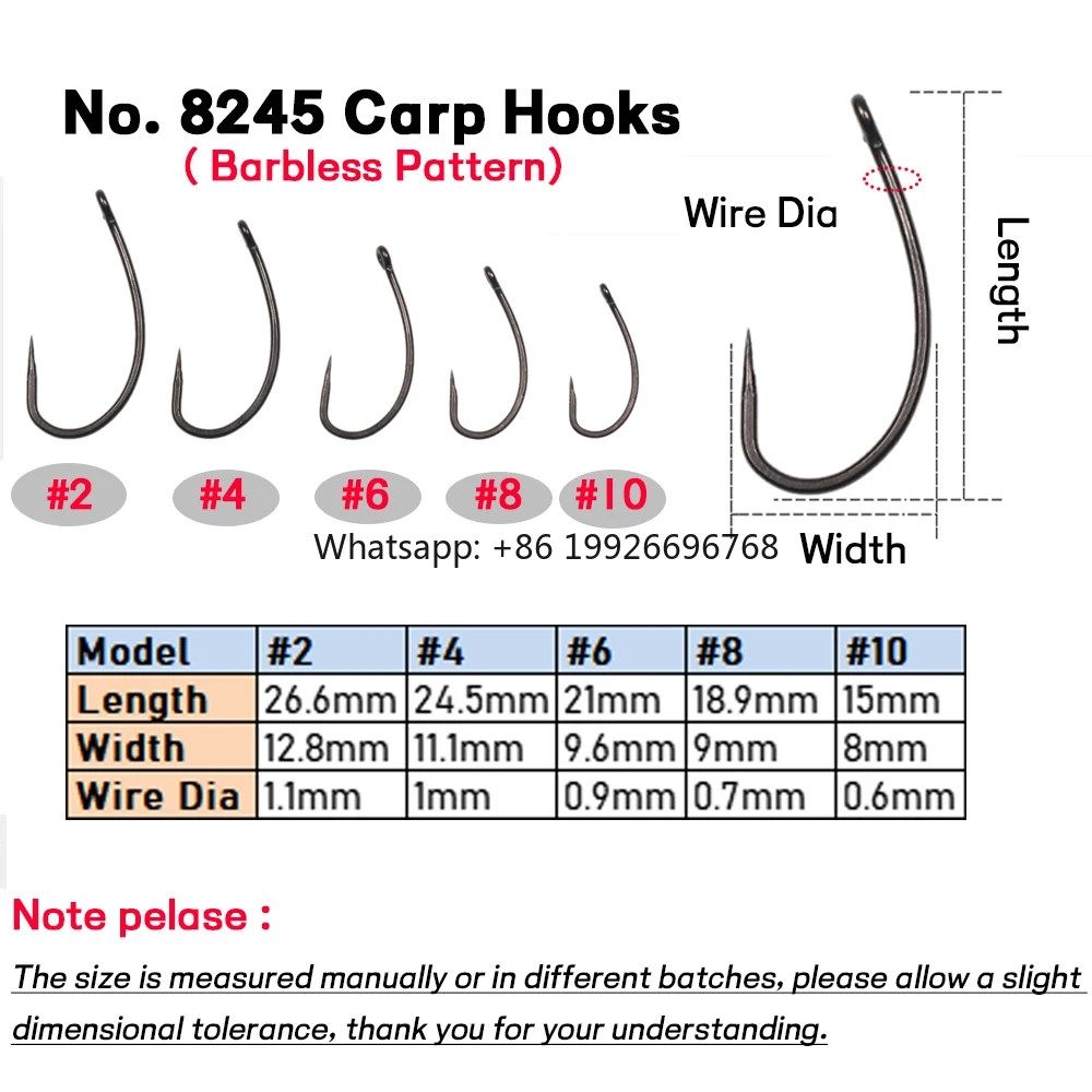 

Barbless Carp Fishing Hook Circle Curve Shank Carp Hooks Hair Rigs Non-barb Fish Hook Size 2# 4# 6# 8# 10# Wholesale factory