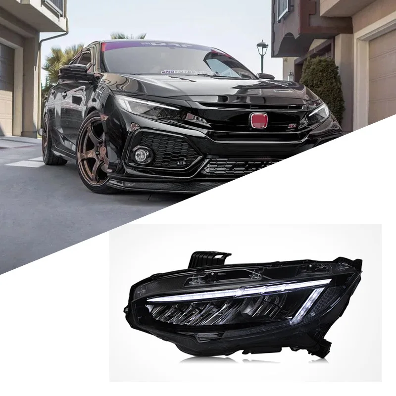 

Suitable for Honda 16-21 10th generation Civic headlight assembly modified LED racing day running light running water turn signa