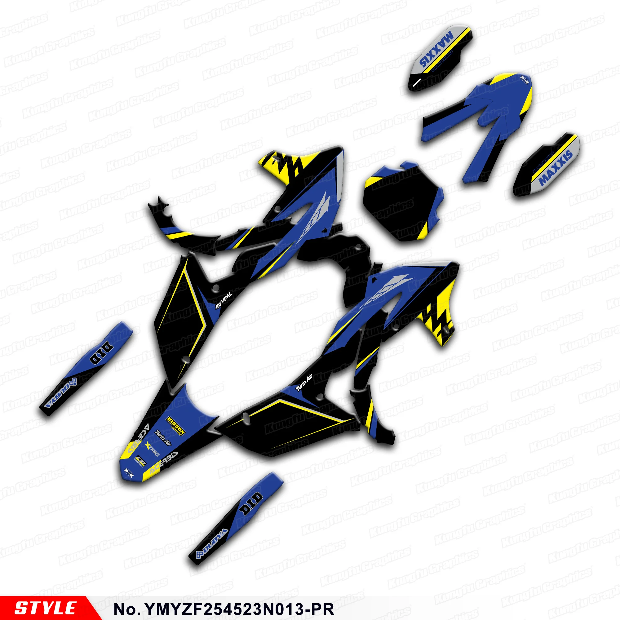 

Dirtbike Graphic Custom Sticker for Yamaha YZ450F YZ250F YZ450FX YZ250FX 2023 2024 2025 Rebuilding, YMYZF254523N013-PR